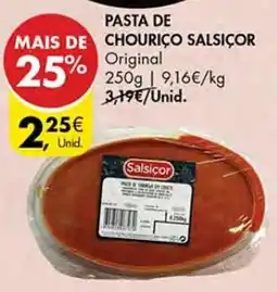 Pingo Doce Pasta de chouriço salsicor promoção