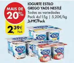 Pingo Doce Iogurte estilo grego yaos nestlé promoção