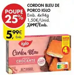 Pingo Doce Cordon bleu de porco iglo promoção