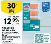 Continente Iglo - tranches de salmão selvagem msc promoção