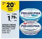 Continente Philadelphia - queijo creme original/light promoção