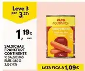 Continente A+ - salsichas continente promoção