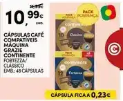 Continente Continente - capsulas cafe compativeis maquina grazie promoção