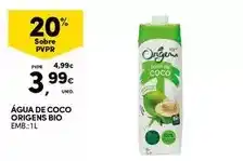 Continente Origens bio - água de coco promoção