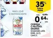Continente Sagres - cerveja c/alcool promoção
