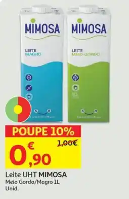 Auchan Leite UHT MIMOSA Meio Gordo/Magro promoção