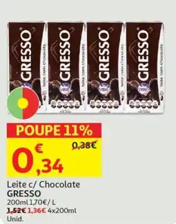 Auchan Leite c/ Chocolate GRESSO promoção
