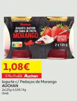 Auchan logurte c/ Pedaços de Morango AUCHAN promoção
