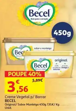 Auchan Creme Vegetal p/ Barrar BECEL promoção