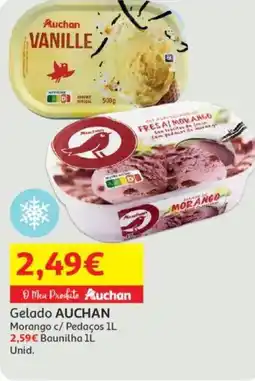 Auchan Gelado AUCHAN Morango c/ Pedaços promoção