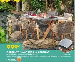 Bricomarché Conjunto "laya" mesa + 6 cadeiras promoção