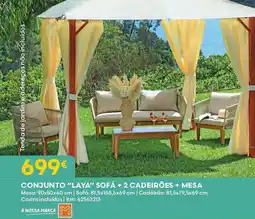 Bricomarché Conjunto "laya" sofá + 2 cadeirões + mesa promoção