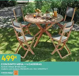 Bricomarché Conjunto mesa +4 cadeiras promoção