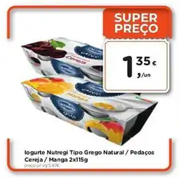 Aqui é fresco logurte Nutregi Tipo Grego Natural / Pedaços Cereja / Manga promoção