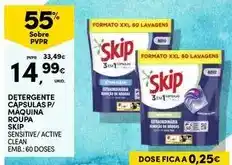 Continente Skip - detergente capsulas p/ maquina roupa promoção