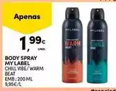 Continente Mylabel - body spray my label promoção