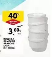 Continente Kasa - conj. 4 ramekíns brancos promoção