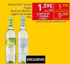 Recheio Vinho doc verde fugaz branco promoção