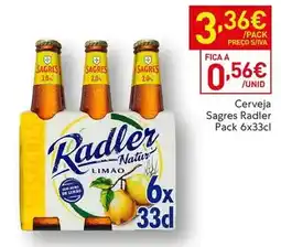 Recheio Radler - cerveja sagres pack 6x promoção
