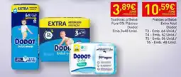 Recheio Dodot - toallitas p/bebé pure 0% piastico promoção