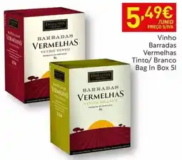 Recheio Ermelinda - vinho barradas vermelhas tinto/ branco bag in box promoção