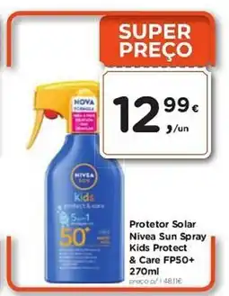 Aqui é fresco Protetor Solar Nivea Sun Spray Kids Protect & Care FP50+ promoção