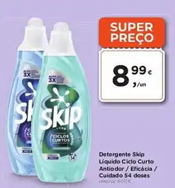Aqui é fresco Detergente Skip Líquido Ciclo Curto Antiodor / Eficácia / Cuidado 54 doses promoção
