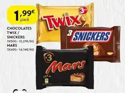 Spar Chocolates twix/ snickers / mars promoção