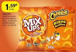 Spar Snacks cheetos milho rolitos queijo / mixups queijo promoção