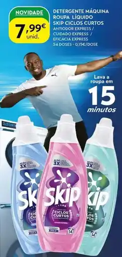 Spar Detergente máquina roupa líquido skip ciclos curtos promoção