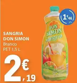 E.Leclerc Sangria don simon branco pet promoção