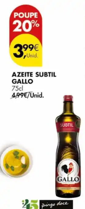Pingo Doce Azeite subtil gallo promoção