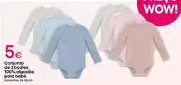 Pepco Conjunto de 3 bodies 100% algodón para bebé promoção