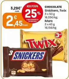 Intermarché Snickers / twix - chocolate promoção