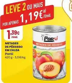 Intermarché Porsi - metades de pessego em calda promoção