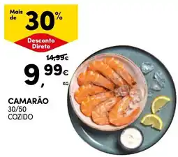 Continente Camarão 30/50 cozido promoção
