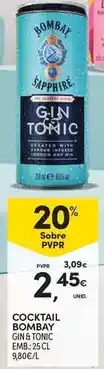 Continente Bombay - cocktail gin & tonic emb.25 cl promoção