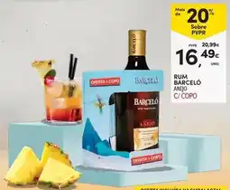 Continente Rum barceló añejo c/ copo promoção