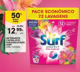 Continente Detergente capsulas p/ maquina roupa surf promoção