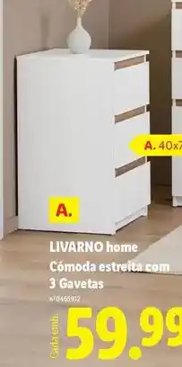 Lidl Comoda estreita com 3 gavetas promoção