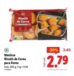 Lidl Chef - monissa rissóis de carne para forno promoção