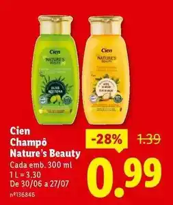 Lidl Cien - champo nature's beauty promoção