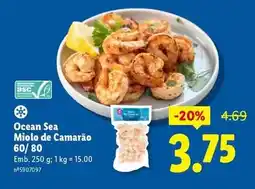 Lidl Ocean sea - miolo de camarão 60/80 promoção