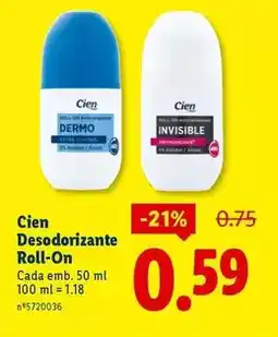 Lidl Cien - desodorizante roll-on promoção