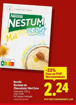 Lidl Nestle - necstum de chocolate/mel zero promoção