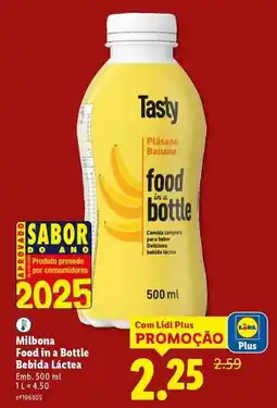 Lidl Milbona - food in a bottlle bebida lactea promoção