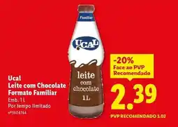 Lidl Ucal - leite com chocolate promoção
