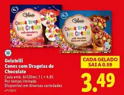 Lidl A+ - gelatelli cones com drageias de chocolate promoção