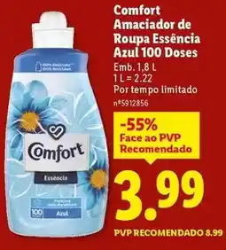 Comfort - amaciador de roupa essencia azul 100 doses