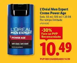 Lidl L'oréal - men expert creme power age promoção